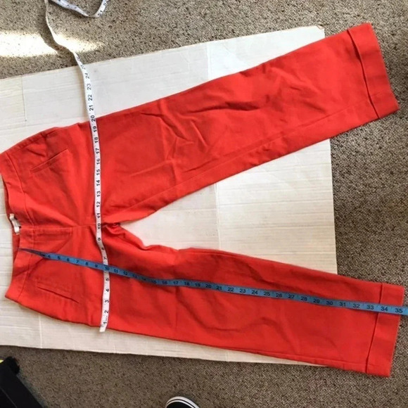 Chico’s Orange Cropped Dress Pants Women Size 0/M Pockets - Picture 5 of 8